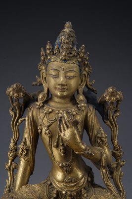 图片[3]-Bronze gilded statue of Guanyin Bodhisattva-China Archive